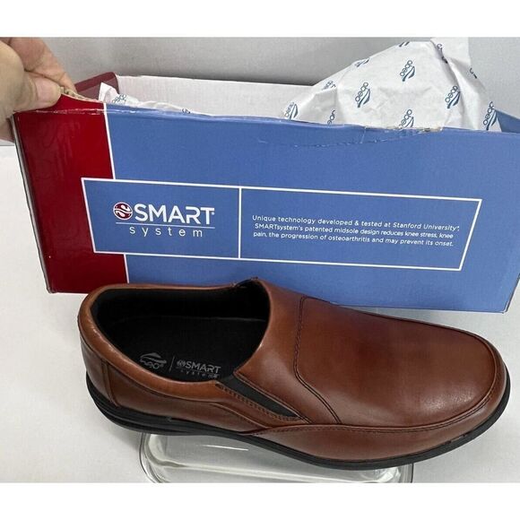 ABEO Mens Brown Shoes Size 12 M SMARTsystem Smart 3860 Slip-on Cognac - Picture 10 of 12